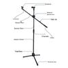 Adjustable Floor Microphone Stand for Live Broadcast, KTV, Recording, and Stage Performance