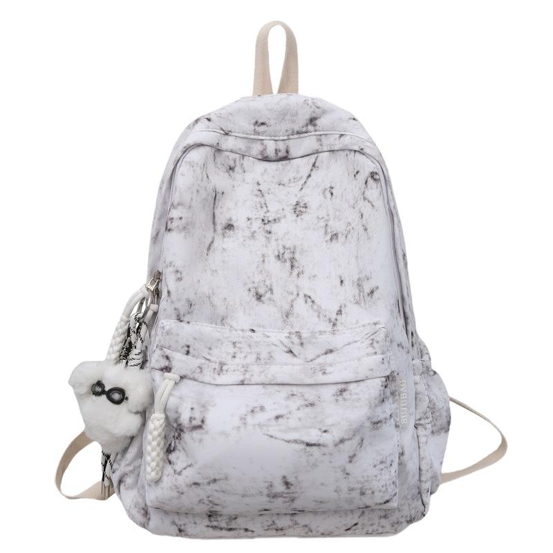 Girls Korean Version of Ins Simple Large Capacity Tie Dye Backpack New High School Students Backpack.