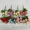 10 Heads Arrangement Silk Artificial Roses Flowers Bouquet for Wedding Decoration