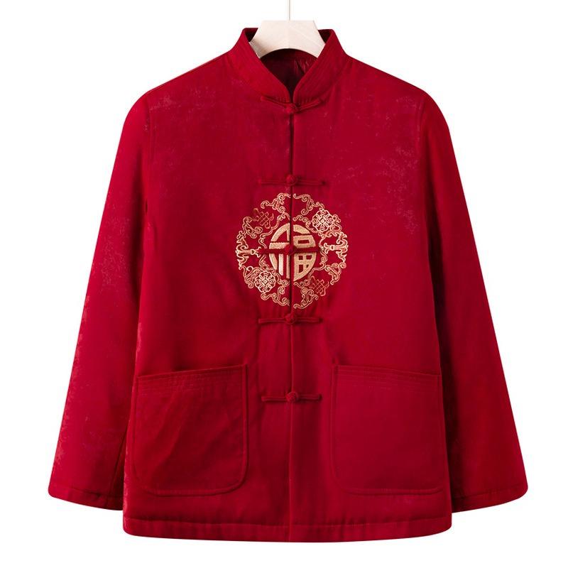 Grandpa and grandma padded jacket medium and old Tang clothing autumn and winter parents wedding clothing elderly birthday birthday suit