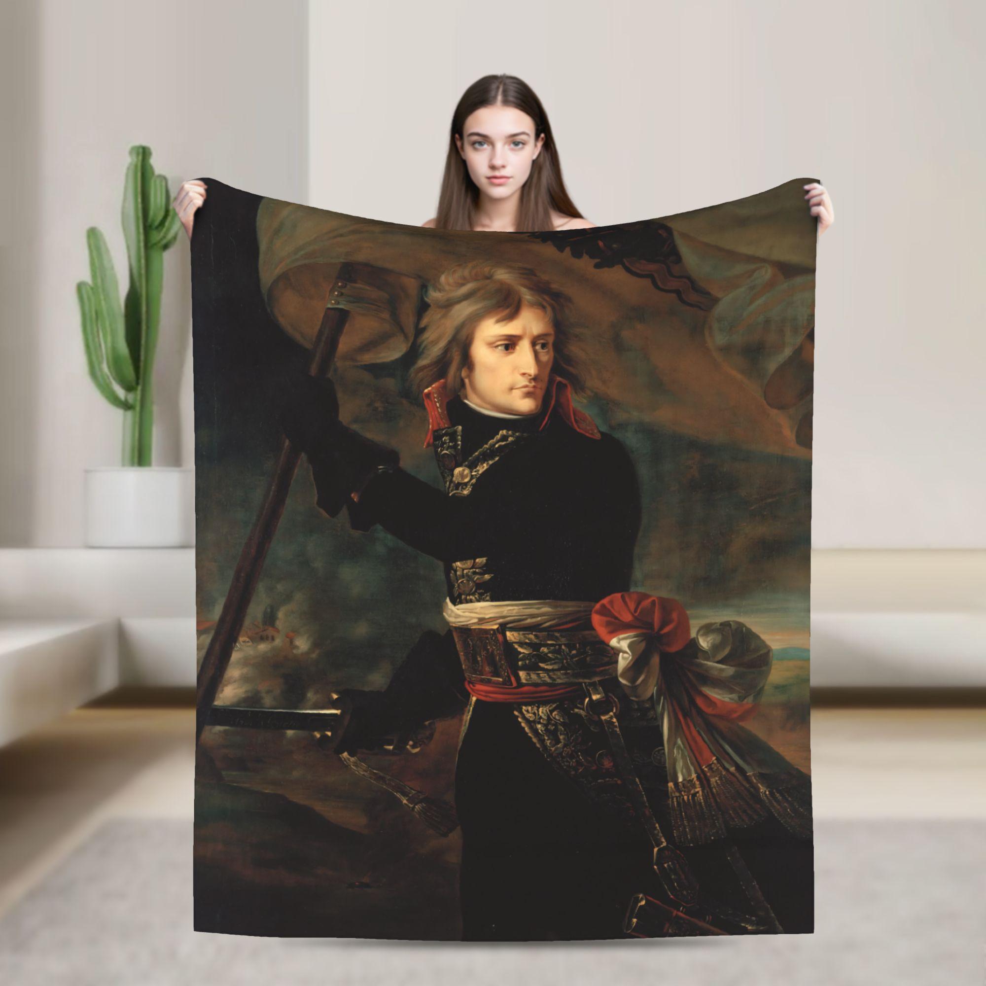 

Napoleon Bonaparte Crossing the Alps Fashion Blanket Art Wool Awesome Warm Throw Fashion Blanket for Home Winter Office 75x90cm