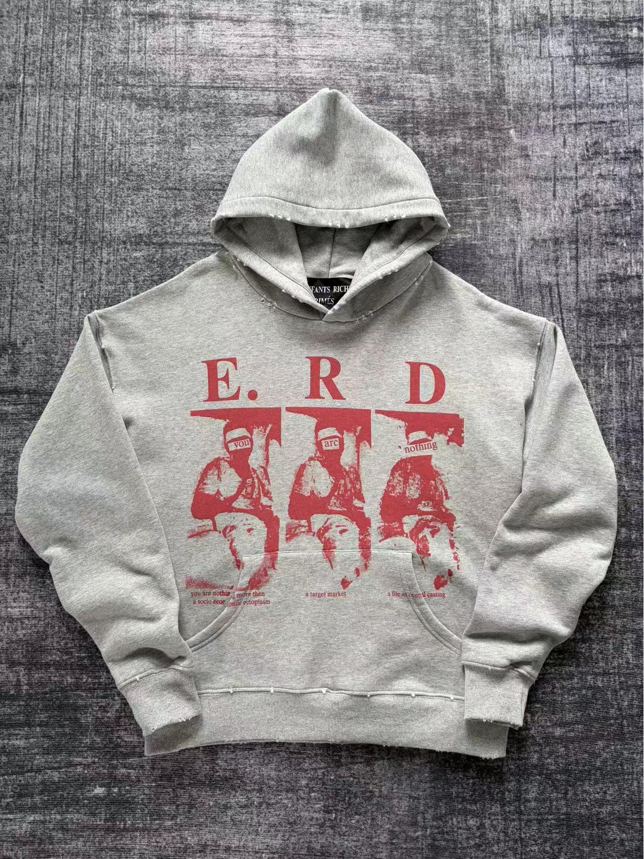 Меланхоличная, насыщенная, потертая, рваная худи на молнии, плотная, 890 г Medium