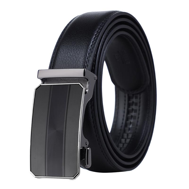 New Men'S Belt Trend Automatic Buckle Cowhide Belt Business Leisure Young And Middle-Aged Belt Belt Men