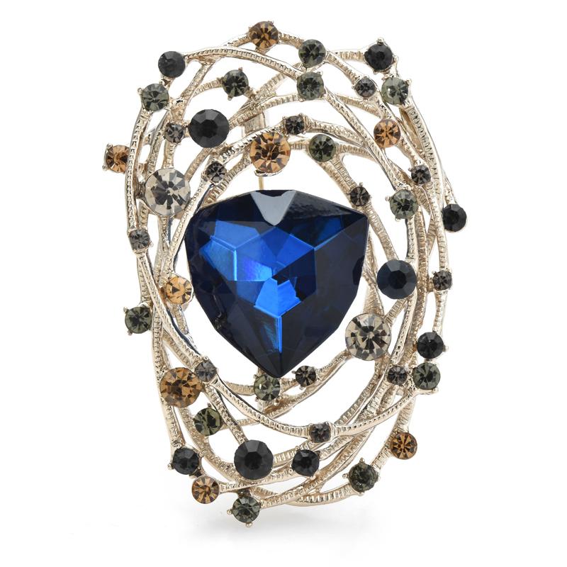 

Wuli&baby Sparkling Crystal Geometric Brooches For Women Unisex 4-color Flower Party Office Brooch Pins Gifts