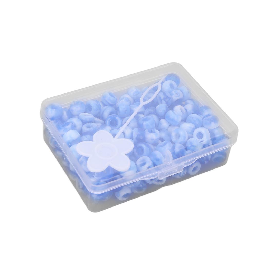 Pony Beads Kit Candy Color DIY Jewelry Making Beads Hair Beads for Bracelet Necklace Crafts MakingBlue