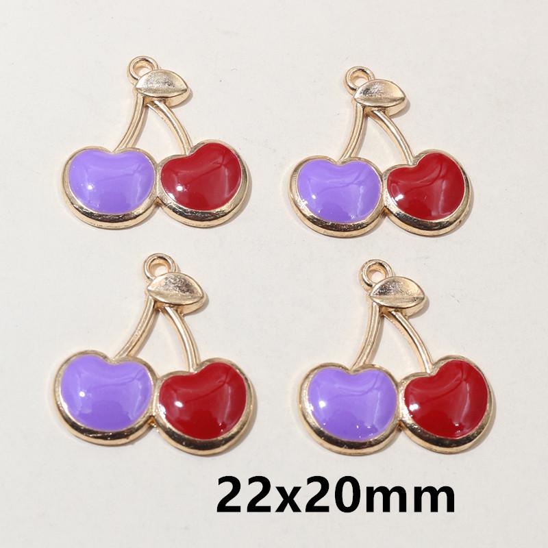 20pcs Enamel Mushroom Charms Pendant 19x19mm Alloy Metal DIY Jewelry Making Accessories for Earring Bracelet Necklace Finding