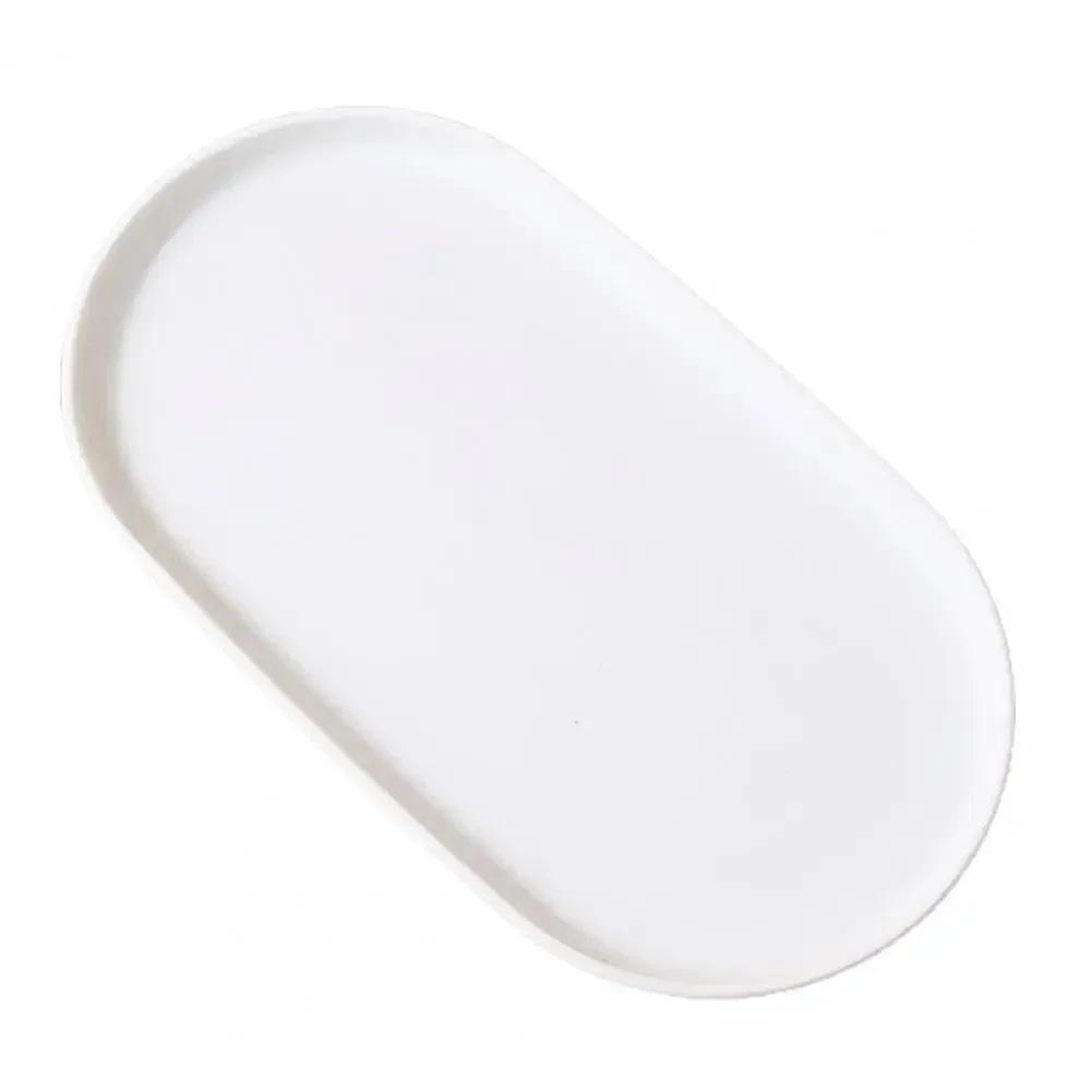 Dessert Tray Fruit Plate Oval Stackable Food Serving Tray Free Bone Dish Snack Plate Reusable Smooth Edge Food Plate for Kitchen