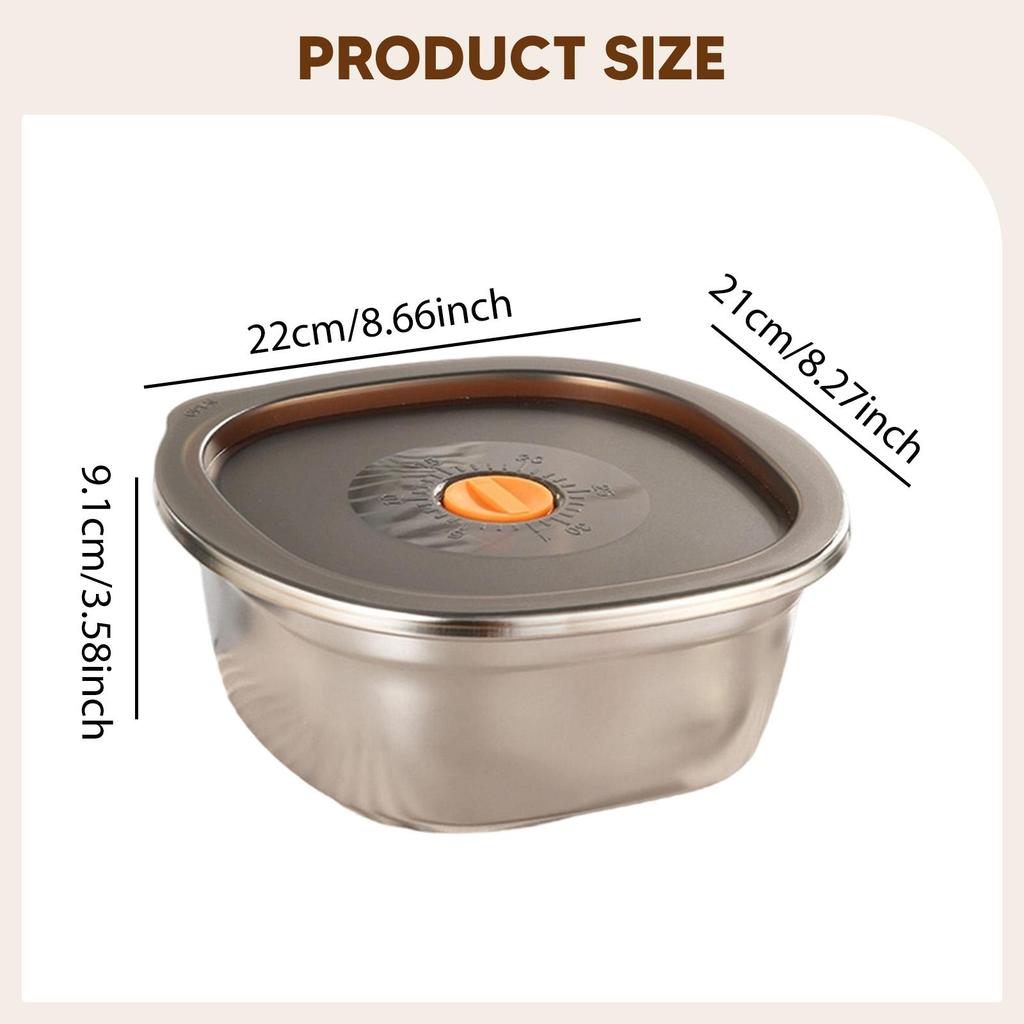 Fridge Storage Box Stainless Steel Airtight Leakproof Food Container Refrigerator Organizer