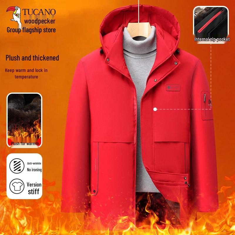 Men's Winter Cotton Padded Jacket for Middle-aged & Elderly - Warm Grandpa Coat