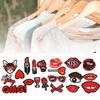 20 peças Patch Padrão Lábios Decorativo Batom Adesivo para Roupa Bordado Adesivo Patch Termocolante
