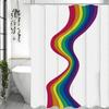 Cartoon Rainbow Shower Curtain, Bathroom Decorative Shower Curtain, Waterproof Shower Curtain with Hooks