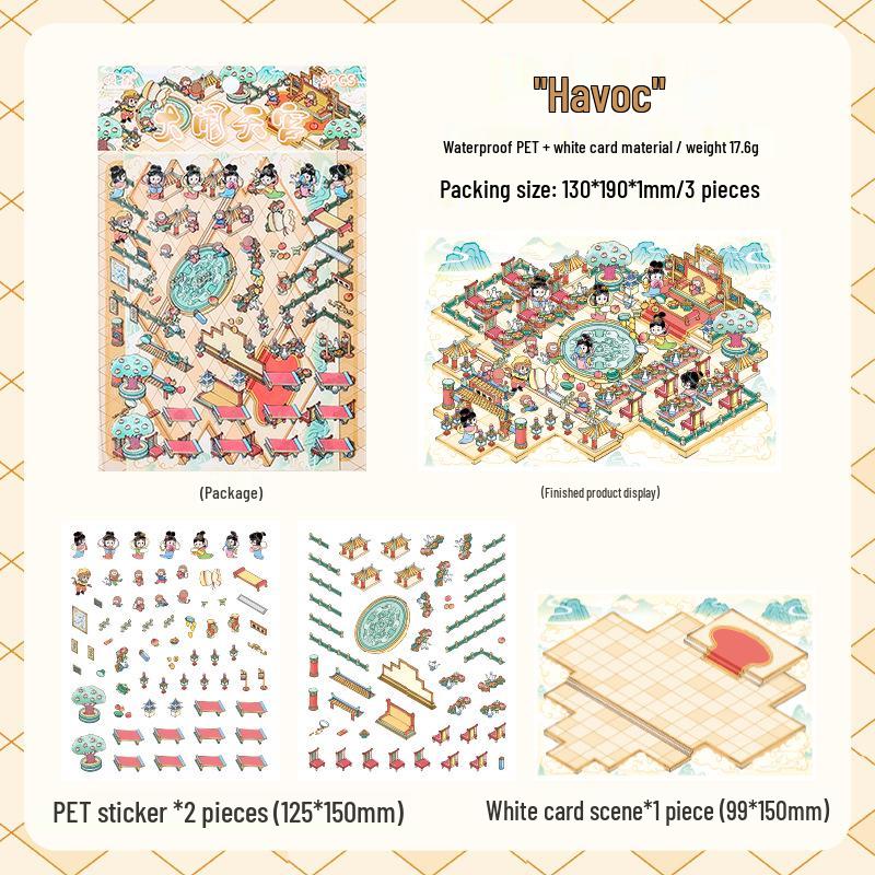 Popular Cartoon Scenery 3D DIY Stickers for Kids