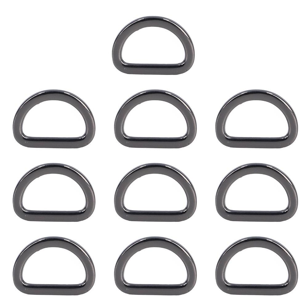 10 Stück Gepäckzubehör Regenbogen D-Ringe Zinklegierung Glänzendes Finish D-Ring Schnallen Langlebige Nicht geschweißte Metallringe Bastelprojekte