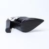 Women's Plus Size European Patent Leather High Heels - Printed, Pointed Toe, Chunky Heel, Shallow Mouth (Size 43)