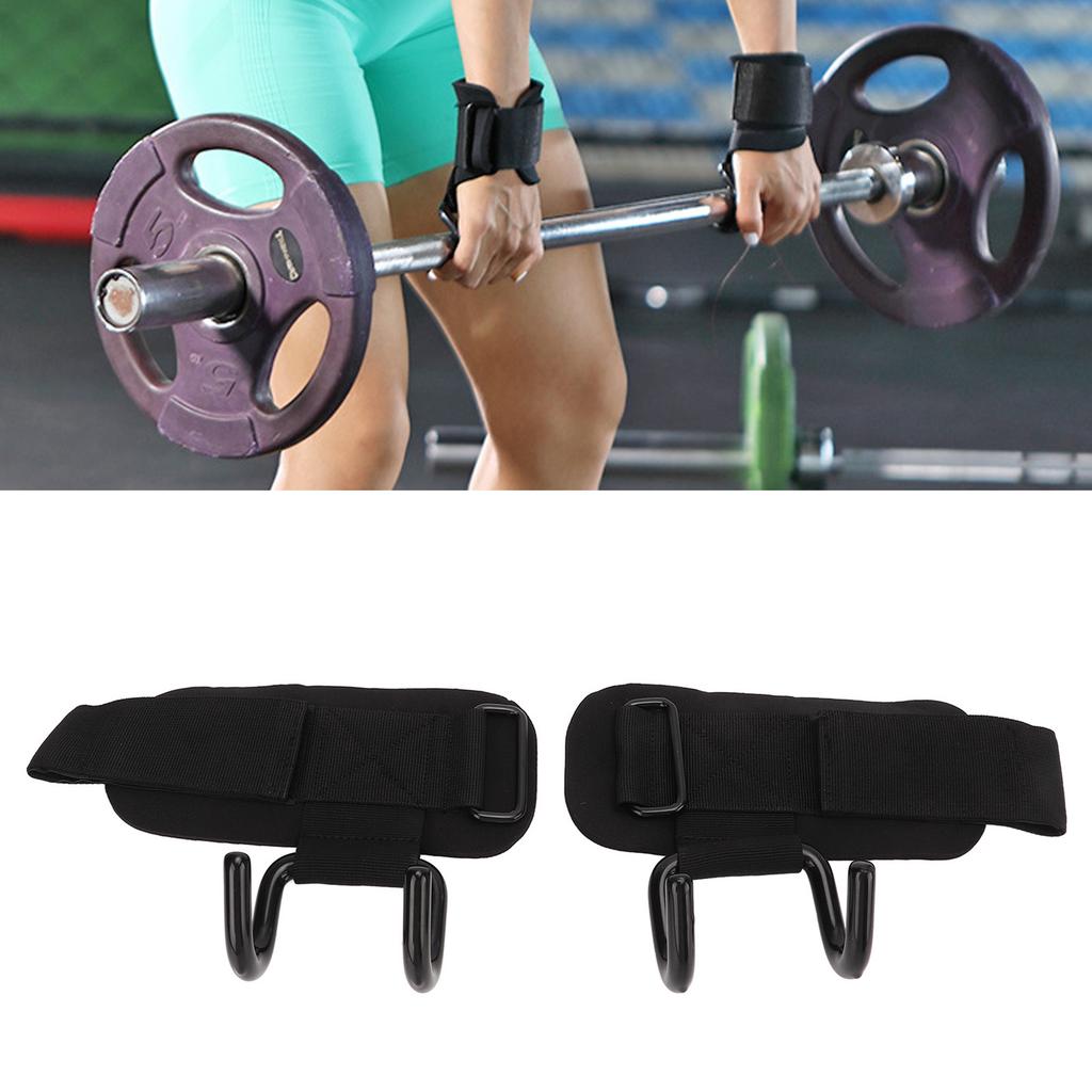 2pcs Wrist Rod Hook Straps Nylon Steel   Wrist Support Grip Belt for Weightlifting Trainning Gym