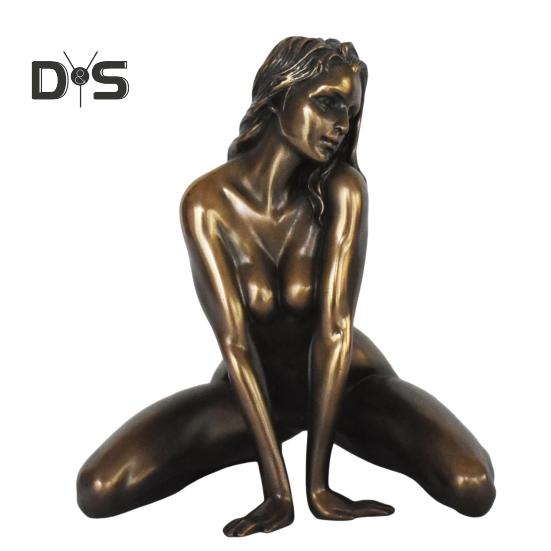 Statua di donna sexy da 5 pollici in resina, figura femminile nuda, statua da tavolo, scultura per comodino, caminetto, amanti dell'arte e collezionisti