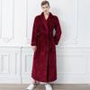 Extra langer Jacquard-Fleece-Bademantel für Paare - Dicker, warmer Fleece-Bademantel für Herren & Damen, Winterpyjama in Übergröße