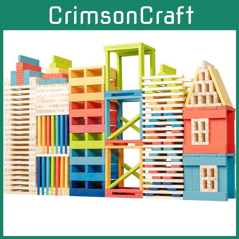 Building Archimedes Kids Blocks Set Wooden Strips Slats Toddler Construction