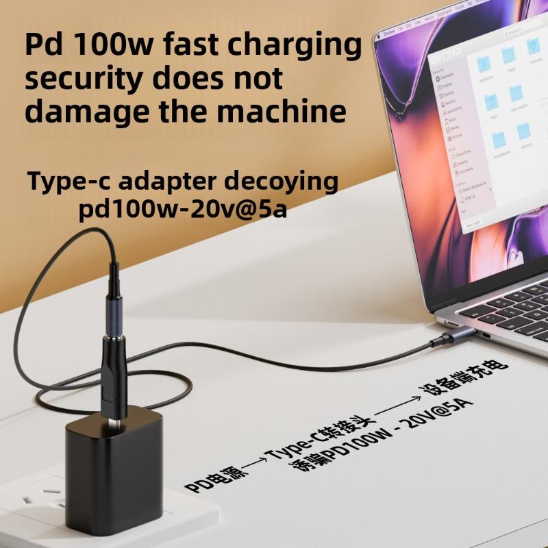 1Pc USB C Male To DC Female Power Cable PD100w Type-C Power Adapter Converter Plug for Starlink Mini DC5.5X2.1 Charging Cable