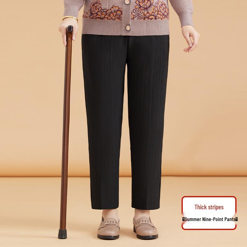 

Mom s Spring & Autumn Casual Straight-Leg Pants with Plus Velvet Lining for Middle-Aged and Elderly Women 3XL (115-130 lbs)
