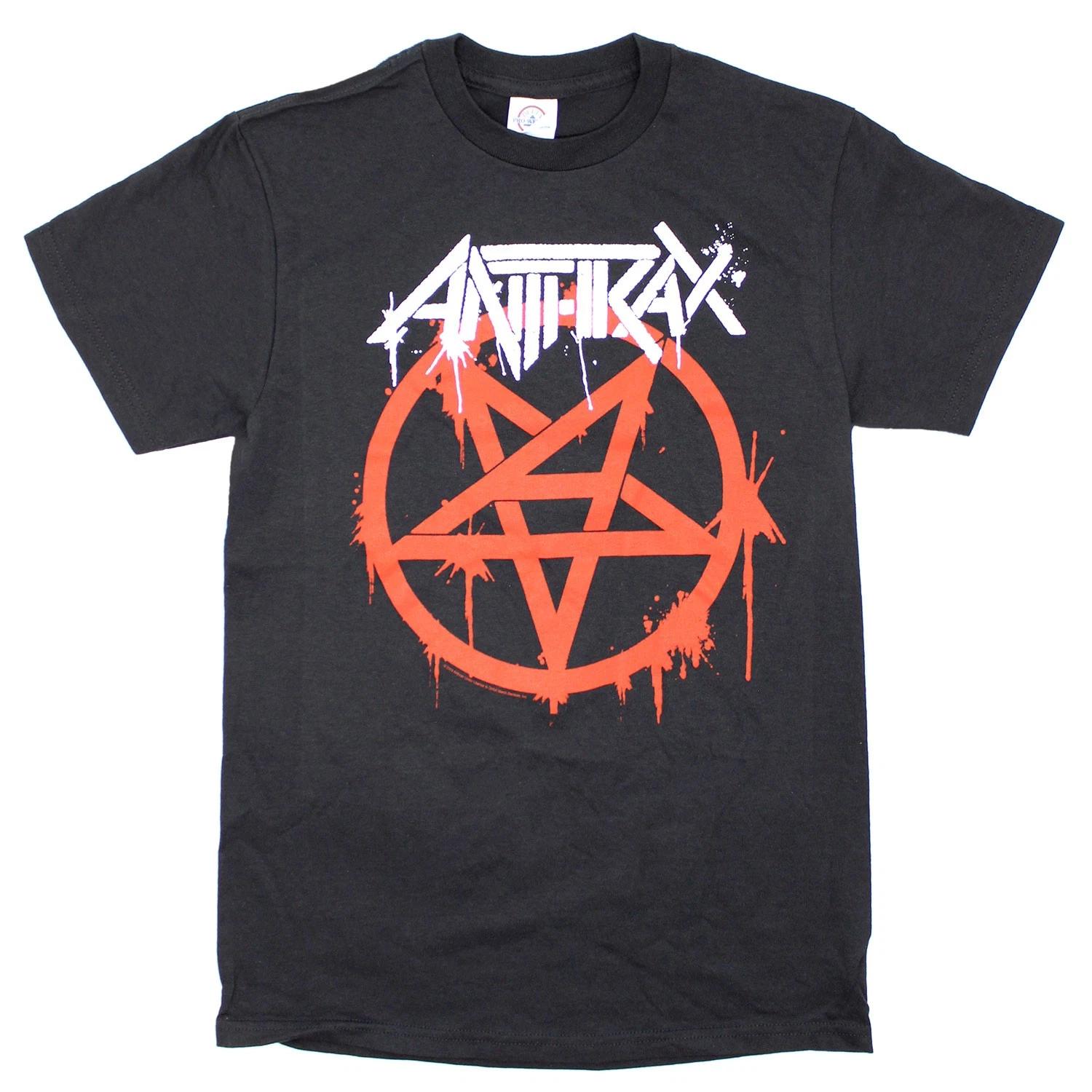 Men s Anthrax Pentathrax Splatter Tee T-shirt Small Black S