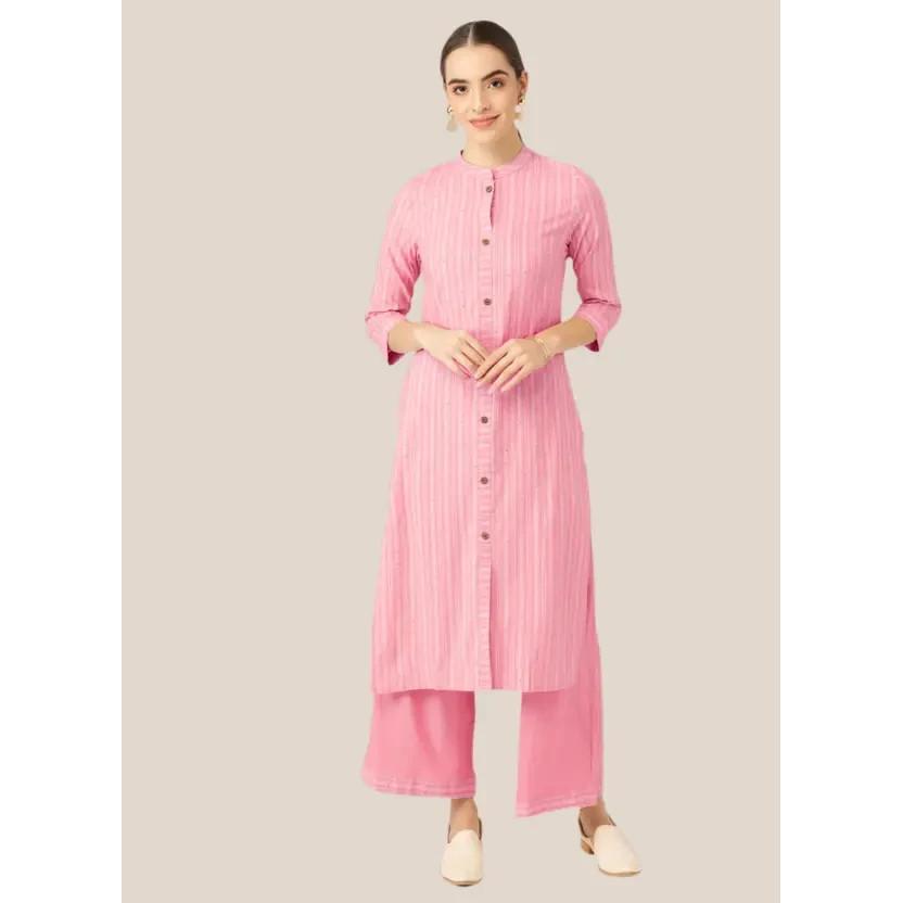 Cotton Blend Women s Top Kurti Set Indian Bollywood Ethnic Kurta Palazzo Set L-40