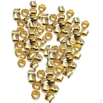 100 Pezzi Terminali per Cordino in Pelle Cappuccio Nappa Copriperla per Creazione di Gioielli Fai da Te