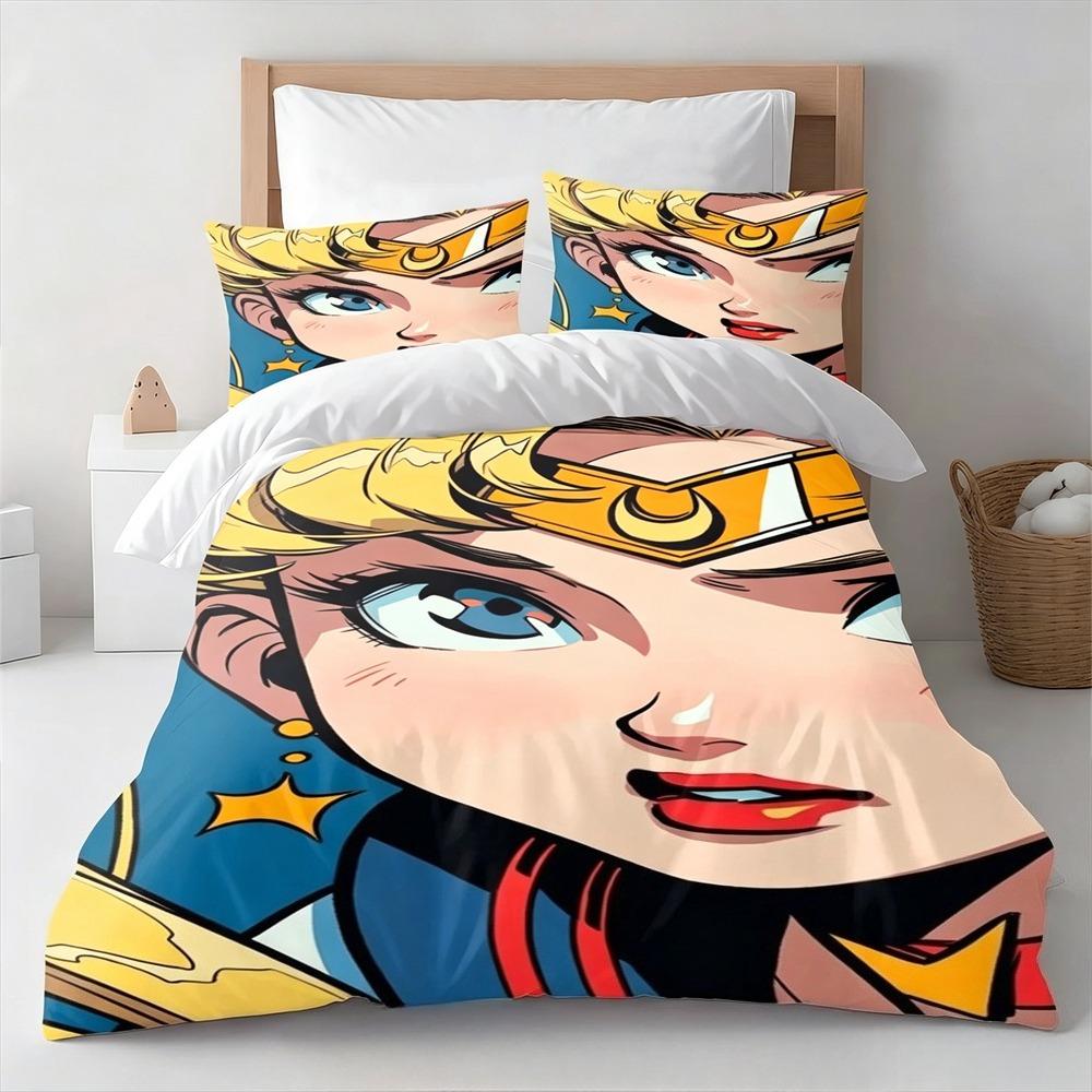 Sailor Moon Bedding Set Anime Duvet Cover Polyester Soft Comforter Cover Twin Full Queen King