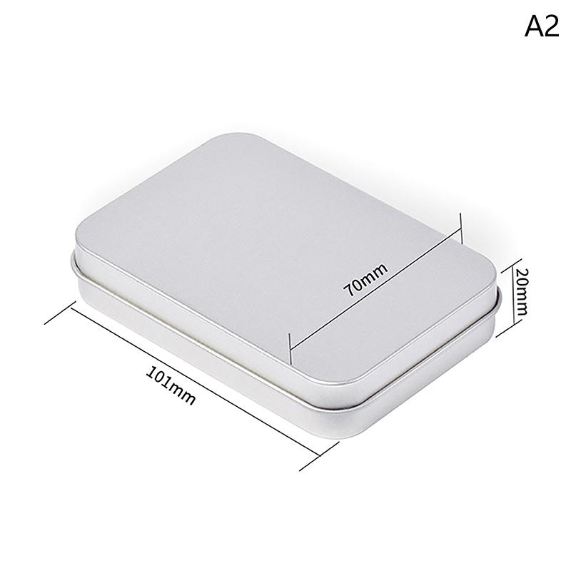 Small Metal Tin Silver Storage Box Case Organizer For Money Coin Candy Key Rectangular Jewelry Cosmetic Organizer