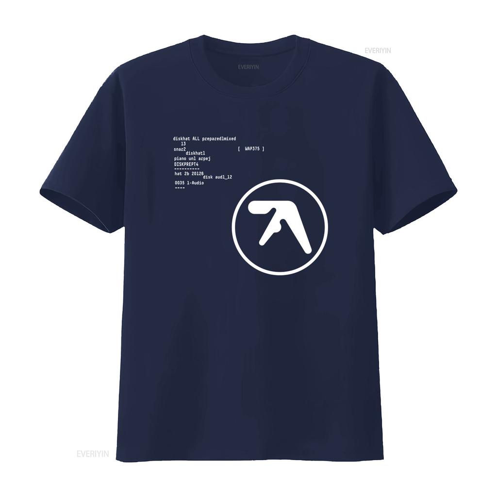 Aphex Twin T Shirt R2NY Design Black White Print Vintage Washed Top For Everyday Wear Stretched Comfortable Breathable