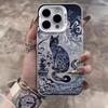 Retro Cat IPhone 16 Pro Phone Case, 15 Laser Case, 14 Apple 12 Drop-Proof, 11Xs Max Hard High-Quality Phone Case