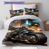 Super Bat Pattern Bedding Set Quilt Cover Pillowcase Home Decor Gift (1 * Duvet Cover + 2 * Pillowcase, Without Core)