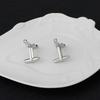 Funny Mens Guitar Shaped Enamel Cufflinks Musical Instrument Design Sleeve Button Music Fans Jewelry Silver Tone