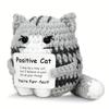 Positive Crochet Cat Kits, Mini Cute Hand-knitted Animals, Emotional Support Gifts, Great Gifts for Pet Lovers and Crochet Lover