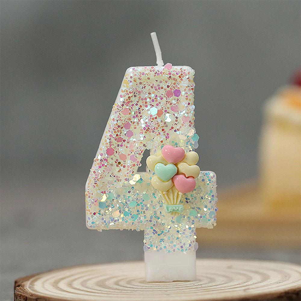 0-9 Number Birthday Party Painted Dual-Color Glow Digital Candles Cake Topper for Wedding Christmas Festival Decoration Supplies