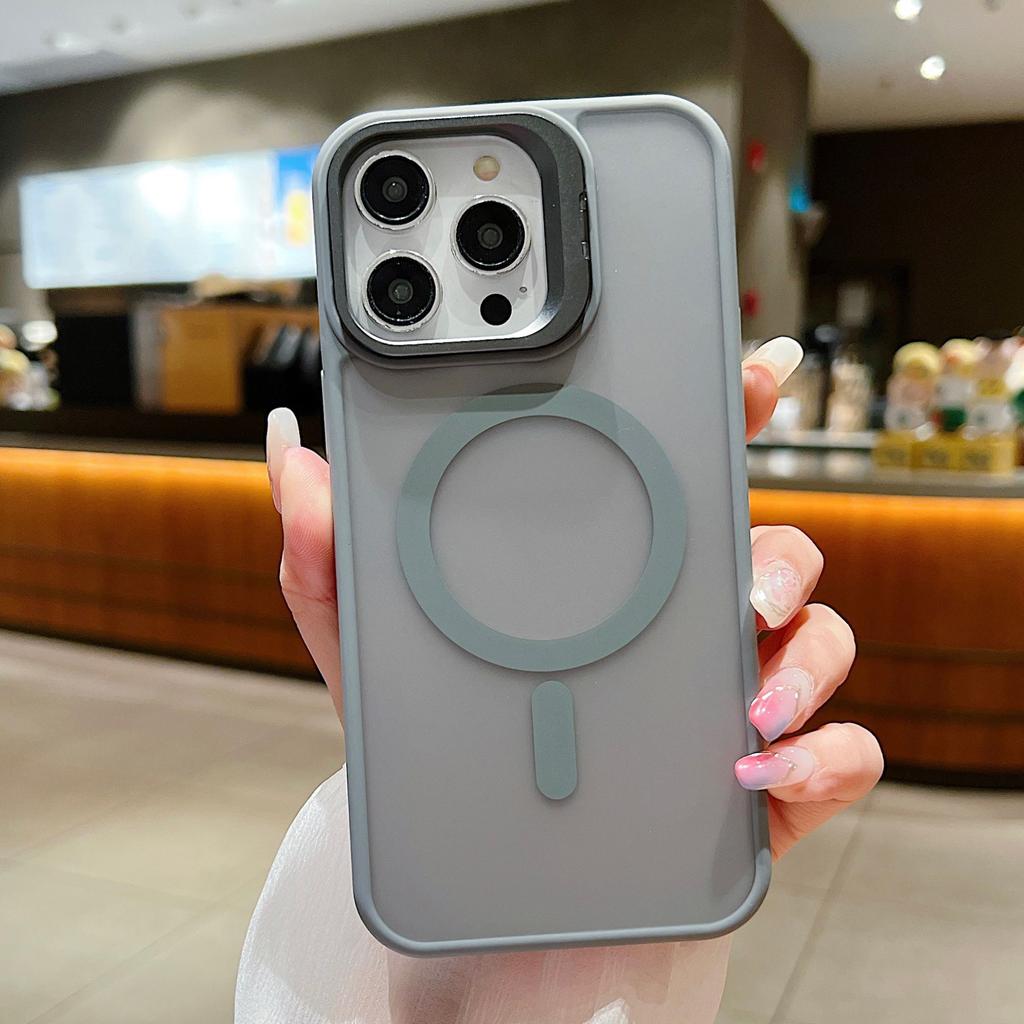 Apple 16 Mobile Phone Case 14 Magnetic Contact Lens Bracket Suitable for IPhone 15 ProMax Transparent Skin Feeling Prevent Falling