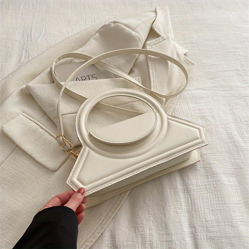 Chic Simple Style PU Handbag Fashion Solid Color Women'S Single Shoulder Crossbody Bag Small Square Design