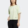 Adidas Originals Crop Tops Women's Light Pink Green Crew Neck Moderate H39036