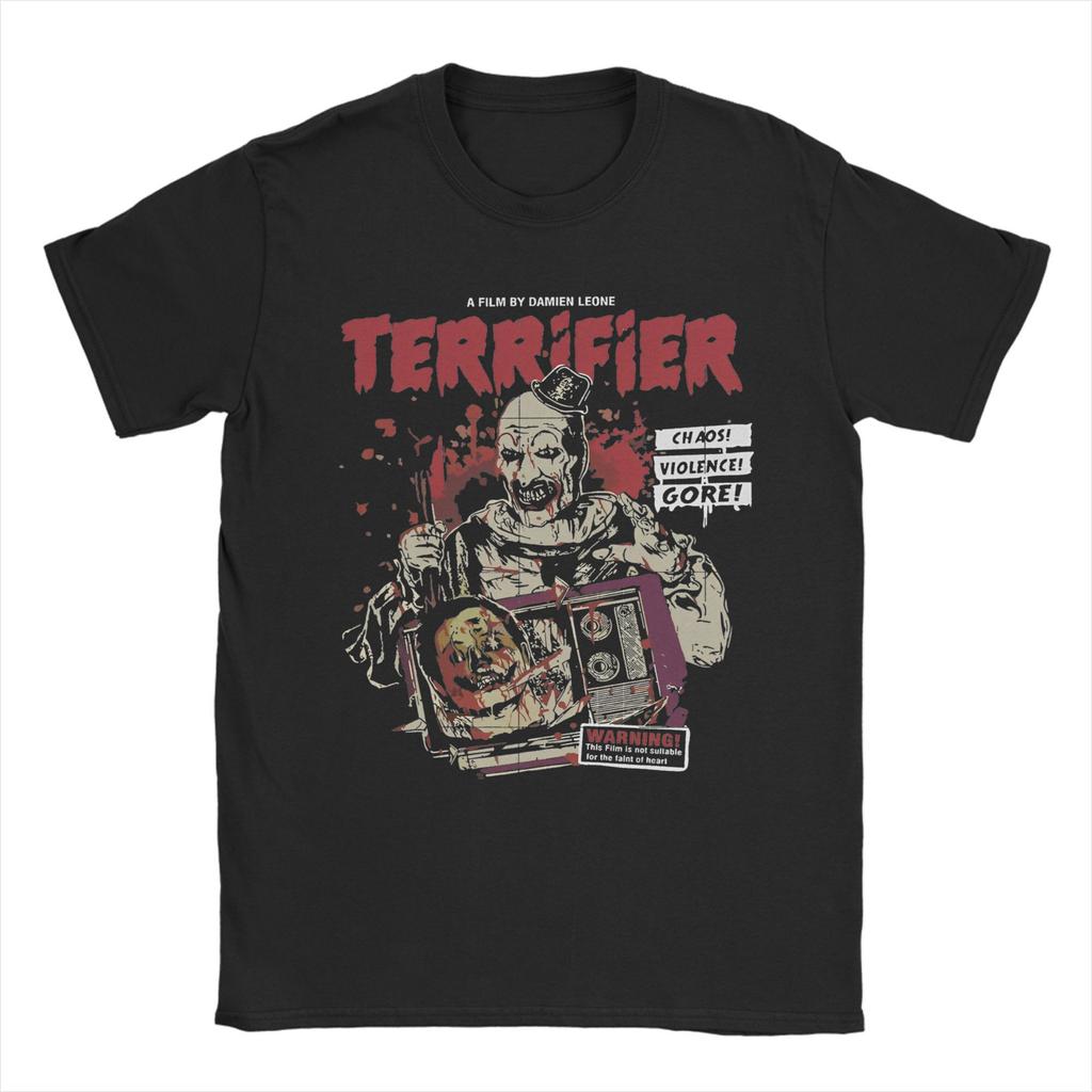 Terrifier Art The Clown T Shirt Men Women 100% Cotton Vintage T-Shirt Round Neck  Tees Short Sleeve Clothes Gift