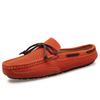 Summer Suede Leather Mules Men Backless Loafers Slippers Slip on Flats Green Casual Shoes Half Shoes for Men Large Size 46 47