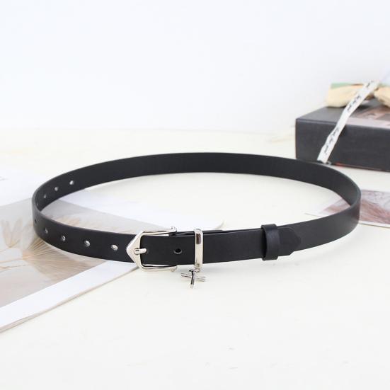 Imitation Leather Waist Belt Multi-Hole Adjustment Pin Buckle Versatile Women Belt Women Men Jeans Pants Belt