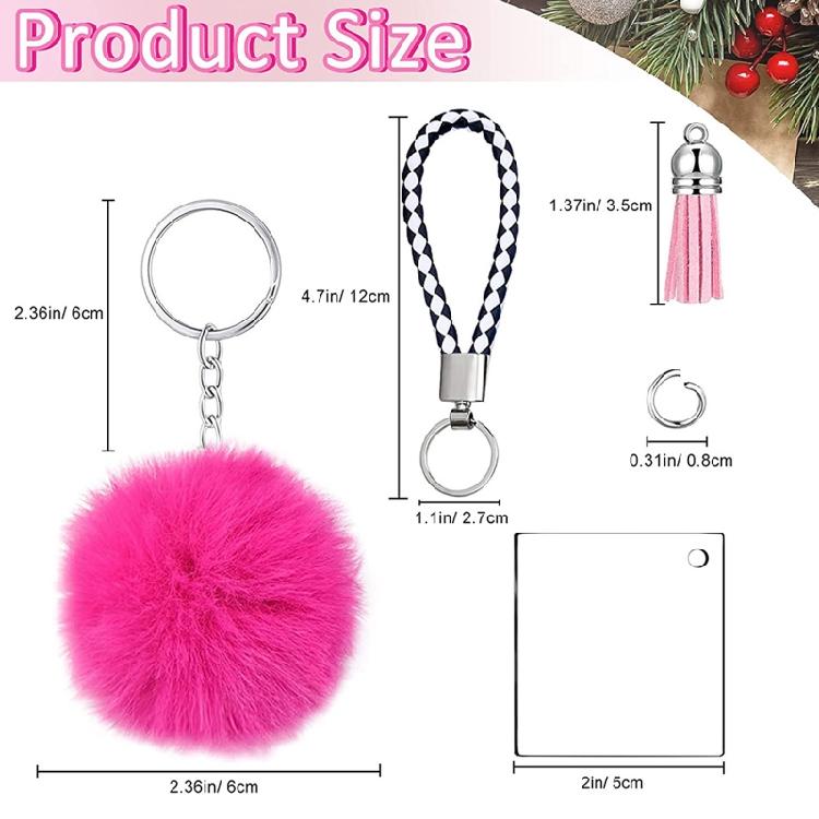 126x Clear Acrylic for Key Chain Embryo Accessory Snap Hooks Braided for Key Cha
