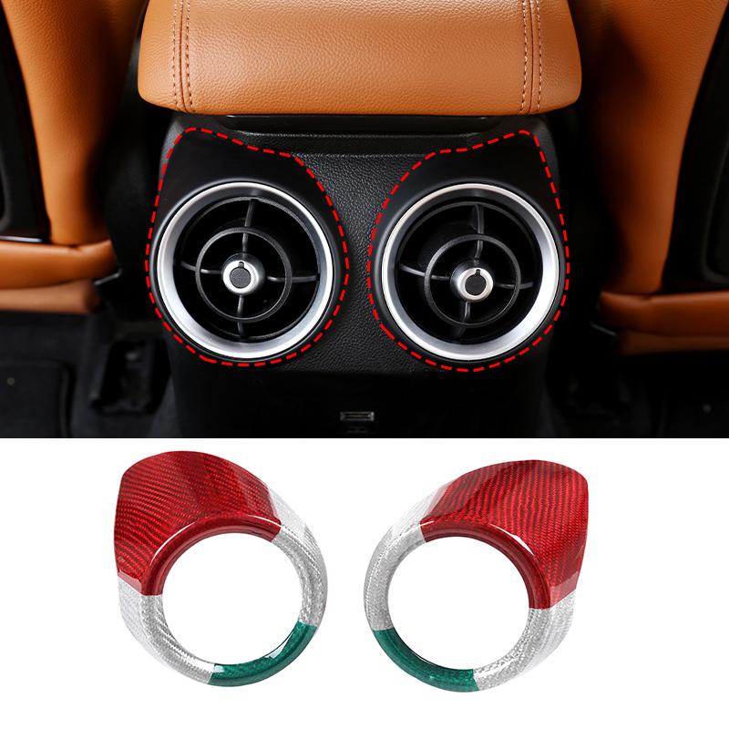 

Real Carbon Fiber For Alfa Romeo Giulia 2017-2020 Car Rear Row Air Conditioning Vent Outlet Cover Trim Auto Interior Accessories