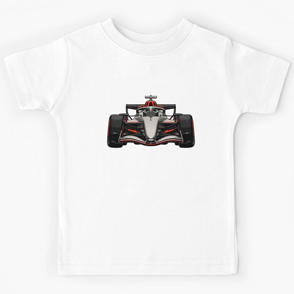 Formula One Grey & Red Race Car – Front View Kids T-Shirt 120