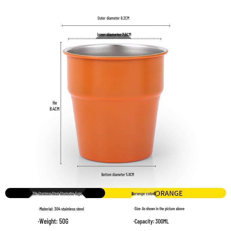 300ML Portable Stainless Steel Folding Mug for Outdoor Camping & Picnics