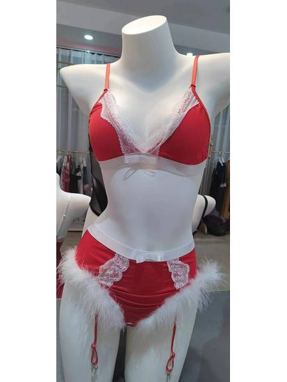 Sexy Christmas Role-Play Lingerie Set for Women - Tempting Holiday Costume