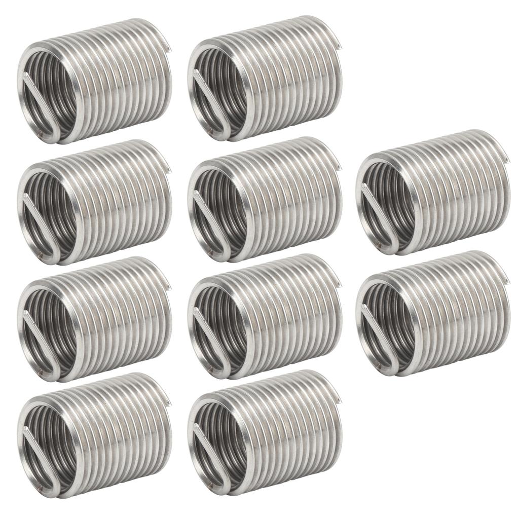 10Pcs Thread Repair Inserts Steel Wire Protection Sleeve Hardware Fastener M18 x 2.0 x 2D