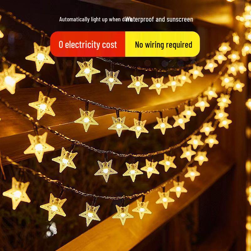 

Solar LED String Lights with Multiple Power Options - Camping Fairy Lights, Green Wire, Waterproof Bubble Ball Design Pearlized Star Light Multicolor