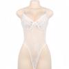 New Women's Fashion V-Neck Sleeveless Stretchy Halter One Piece Lace See Through Lingerie Plus Size Body Suits Tops