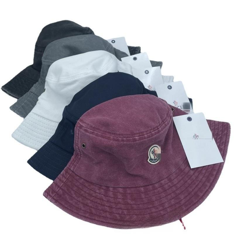 Retro Brim Large Fisherman Cap Sun Hat With Waterwashed Cotton For Outdoor Use